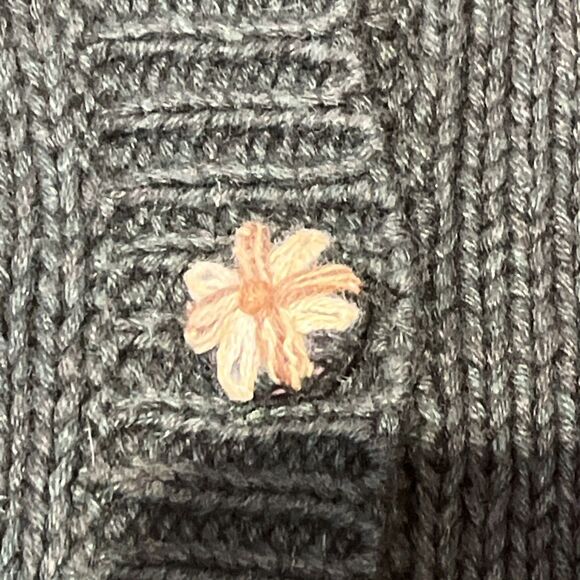 Vtg thanksgiving sweater Knit Cardigan Womens small Fall holiday leaves Granny - Picture 4 of 6